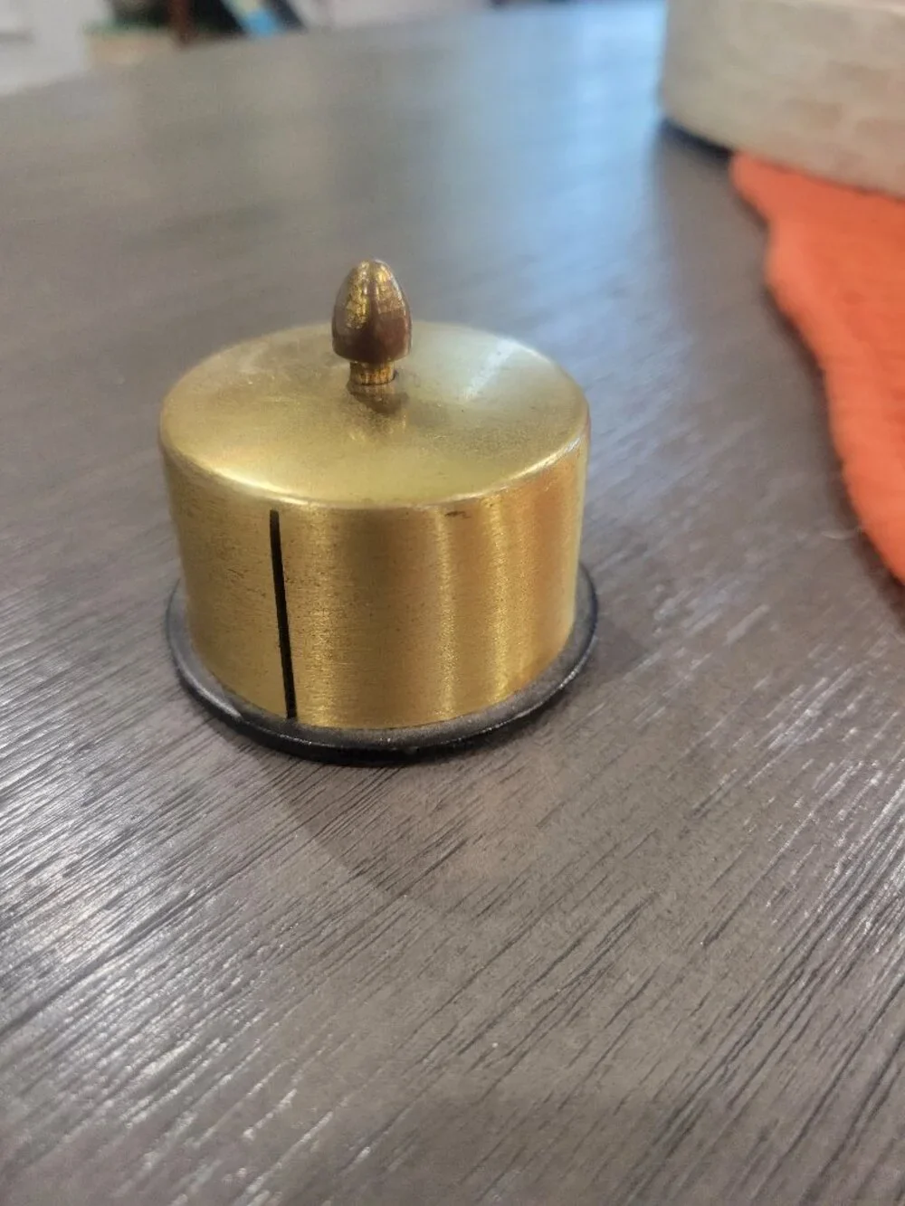 VTG Brass Desktop Postage Stamp Keeper Roll Dispenser Holder